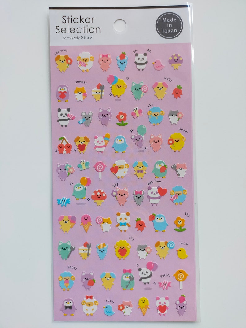 Sticker Selection Design Seals Animals gaia_green /pink /bear Etsy