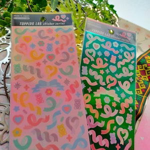 Topping Lab sticker series Aurora Laminates ,GAIA_  Pink / Green