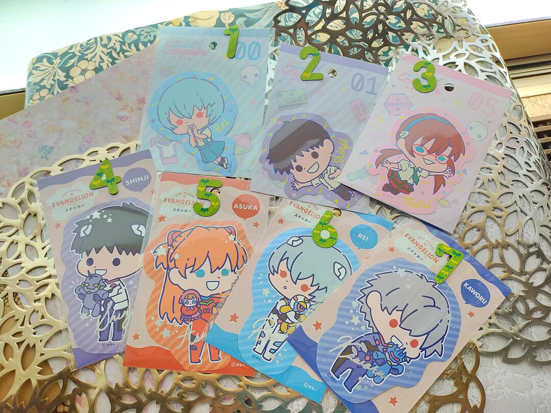 Evangelion Sticker EVA Pilots Shinji Rei Asuka Mari Kaworu