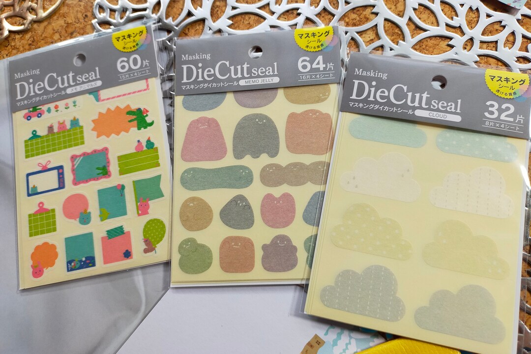 Masking Die Cut Seal kyowa_memo Animals 60p /memo Jelly 64p / Etsy