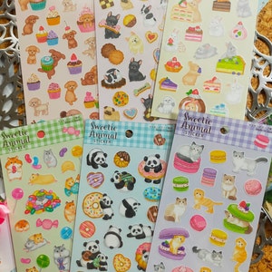 Sweetie Animal Seals Colorato, GAIA_Poodle Rosso / Bulldog francese Rosa / Giallo coniglio / Verde criceto / Panda Blu / Gatto viola