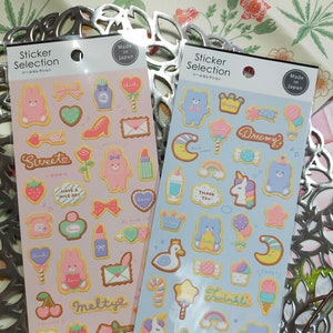 Sticker Selection Icing Cookies, GAIA_ Pink Sweets / Blue Dreaming