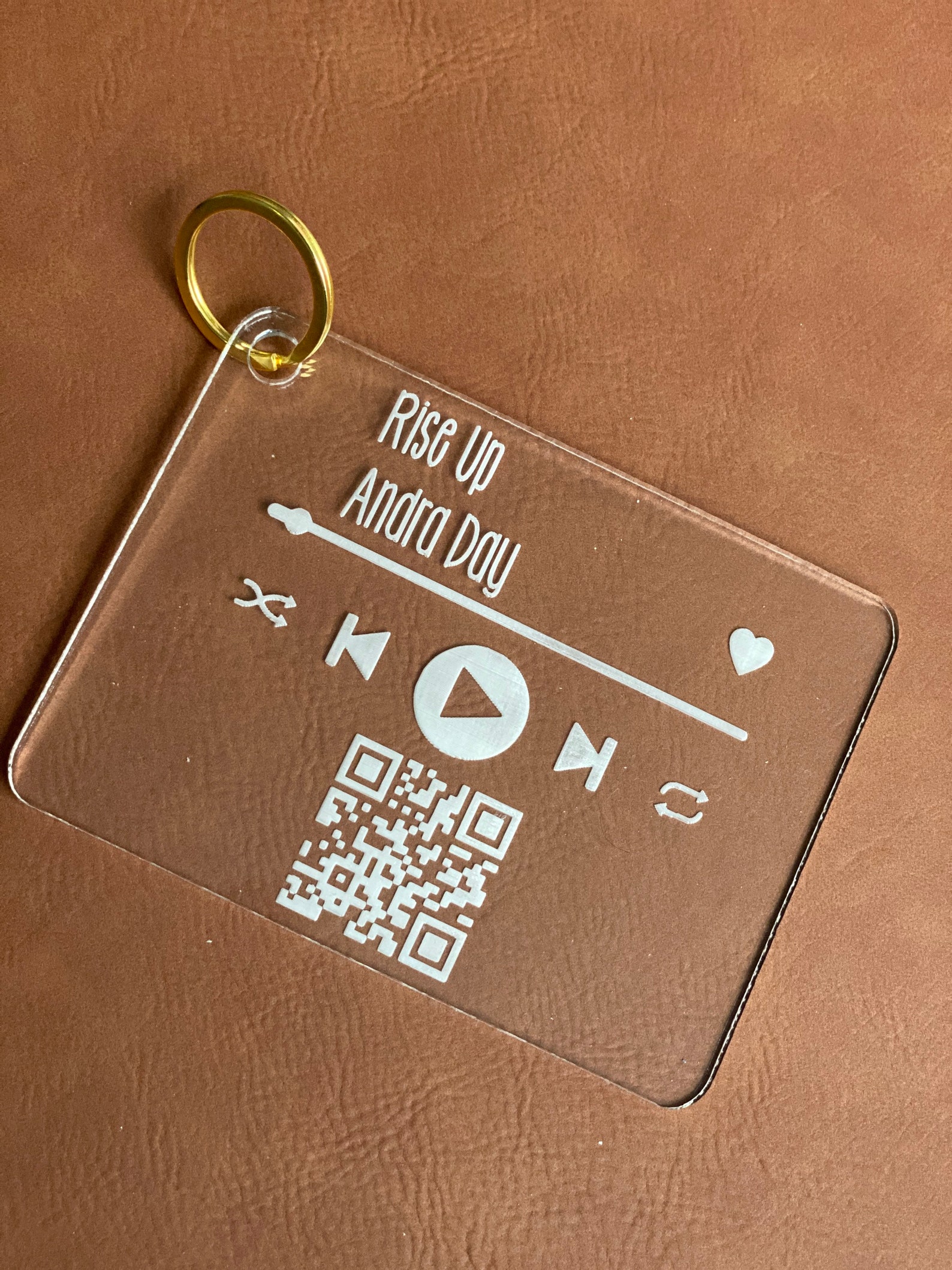 QR Code Song Keychain Engraved Song Keychain Acrylic Etsy