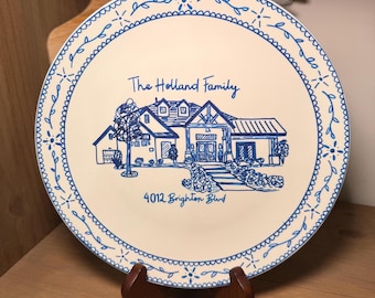 Custom Hand-painted Vintage Style House Plates