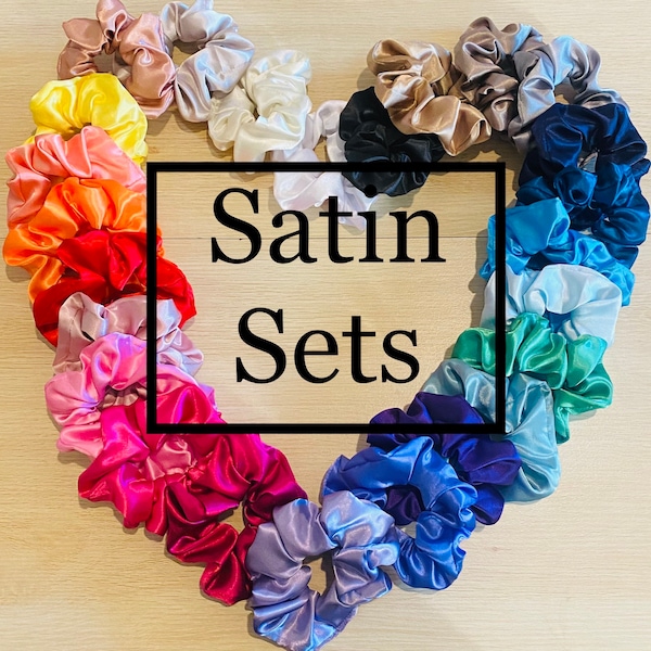 Handmade satin scrunchie sets of three!