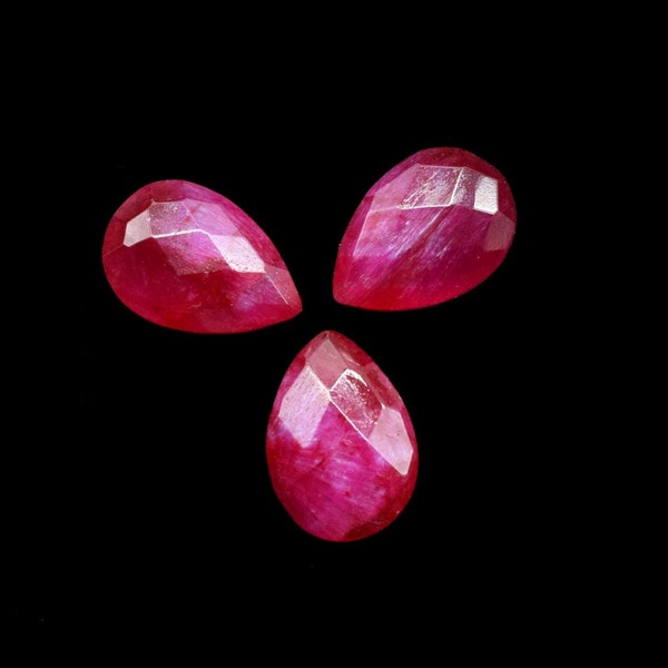 GENUINE RUBY Faceted 7x10mm Pear Shape Beads,Red Ruby Pear Shape Briolettes,Ruby faceted Teardrop,Pear Shape Briolettes,ruby Faceted beads