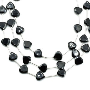 Black onyx faceted heart Shape Briolettes,Black onyx Beads,Drops briolette strand,Jewelry making bead,AAA Quality 8mm Heart Shape Briolettes