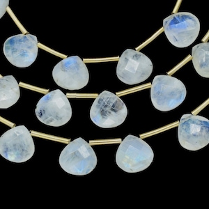 Rainbow Moonstone Faceted 10mm Heart Briolettes, Gemstone Beads,Moonstone strands,Jewelry Making Supplies,Moonstone Heart shape jewelry,Gift