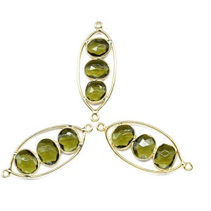 Green Tourmaline Quartz Earring Connector,Tourmaline Gemstone Component,Finding Necklace Connector,Green Tourmaline Dangle Earring Component