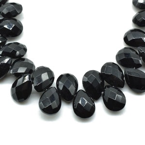 Black Onyx Teardrop 7x10mm Briolettes,Jewelry making supplies,craft supplies,Black onyx Briolettes,Black Spinel briolettes,Black onyx jewels