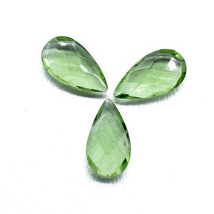 Green Amethyst Faceted Pear Shape Briolettes,10x18mm Pear Shape Beads,Green Amethyst Briolettes,Faceted Pear Beads,Amethyst Jewelry Beads
