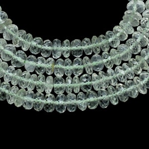 Natural Green Amethyst Rondelle faceted beads, Amethyst Faceted Rondelle Beads 6&quot;Strand, 6.5x7 mm, AAA Quality Green Amethyst Faceted Beads