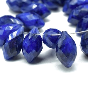 Sapphire Dew Drop Foxtail Beads,8x14mm Dew Drop briolettes,Fancy Cut Dew Drop Foxtail Briolette,Foxtail Gemstone Beads,Matched Pair Beads