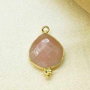Peach Moonstone 14mm heart shape single bail Pendant,Peach Moonstone Charm Pendant Jewelry,Moonstone Gold Plating Jewelry making supplies