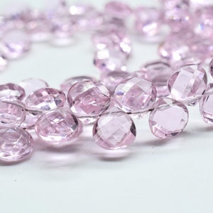 Pink Quartz Faceted 6mm Heart Shape Briolettes,Natural Pink Quartz Beads,Heart Shape Briolettes,Pink Quartz Heart Shape Beads,Jewelry making