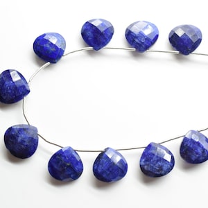 Blue Sapphire 14mm Heart Shape Briolettes,Side drilled Briolette,Jewelry making supplies,craft supplies,Blue Sapphire Briolette,Gemstone