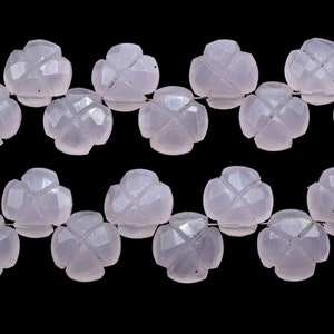 Pink chalcedony 10mm Faceted Briolette,Gemstone,Hand Carved Briolette,Carving Pink Gemstone Faceted Carved stones,carving gemstones