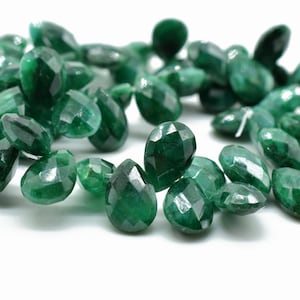 Emerald Teardrop 7x10mm Briolettes,Emerald drilled Briolette,Super Finest Quality briolette,Natural Emerald briolettes,Wholesale briolette