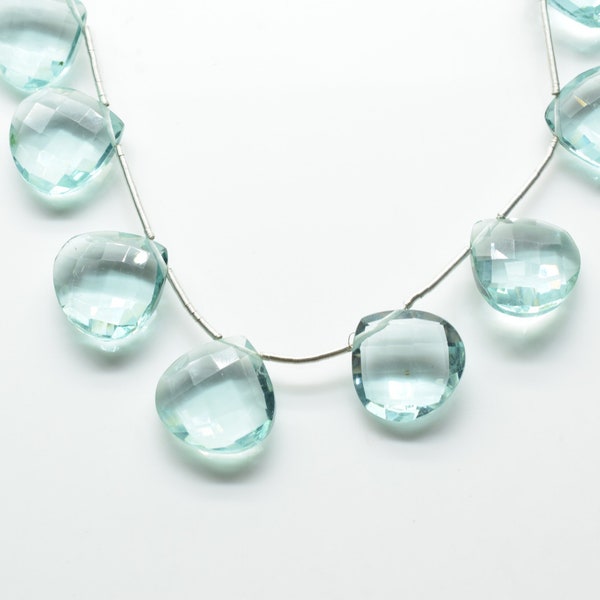 Sky Blue topaz 14mm Heart Shape Briolettes,Side drilled Briolette,Jewelry making supplies,craft supplies,Sky Blue topaz Briolette,Gemstone