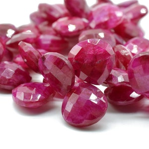 Finest Quality AAA Quality Ruby Faceted 14mm Heart Shape Briolettes,Ruby briolettes for making jewelry,Genuine Ruby Heart Shape beads,ruby