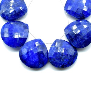 Blue Sapphire Heart Shape 20mm Briolettes,Sapphire drilled Briolette,Super Finest Quality briolette,Natural Sapphire briolette,Sapphire bead