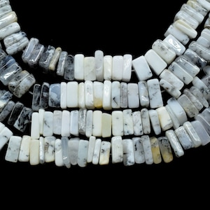 Dendrite Opal Heishi Beads/Square Shape Beads/Smooth Heishi beads/16 Inch Long Beads/Size 4 To 6 MM/Handmade Supply,Plain Dendrite Opal Bead