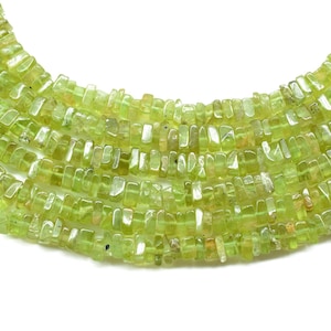 AAA Quality Natural Peridot Heishi Beads Size 4-5 MM 16 inch strand Approx,Natural Peridot Beads |Smooth Peridot Heishi Beads,Peridot Heishi