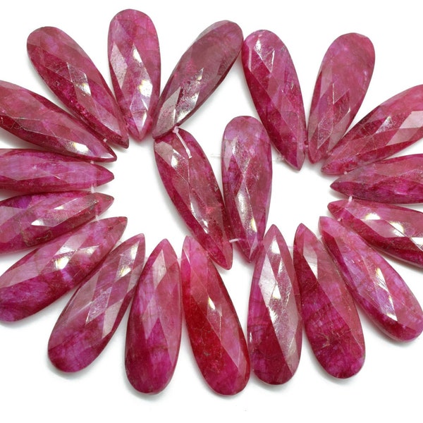 Natural Ruby Long drop 10x30mm Briolettes, Briolette, Ruby Tear Drop Briolettes,Ruby jewelry supplies, drops, jewelry making beads