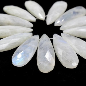 Mondstein Lange Tropfen 10 x 30 mm Brioletten, Mondstein Briolette, Mondstein Tear Drop Brioletten, Mondstein Tropfen, Mondstein Schmuck machen Perlen