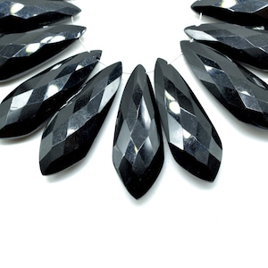 Black onyx Long 10x32mm Briolettes,Black onyx Briolette Beads,Black onyx Calibrated Beads,Black onyx Pair Briolette,Black onyx stones