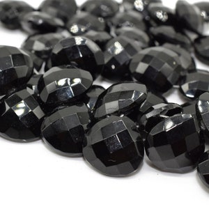 Black onyx 14mm Heart Shape Briolettes,Black onyx Side drilled Briolette,Jewelry making supplies,craft supplies,Black onyx Briolettes,Gift