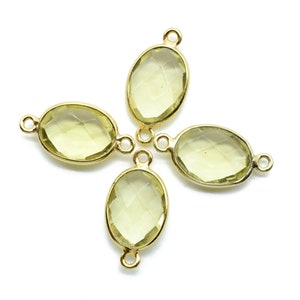Citrine 10x14mm Oval Double bail connectors,Citrine Gold pendant,Citrine Gold Plated bezel,jewelry making charms crafts,jewelry