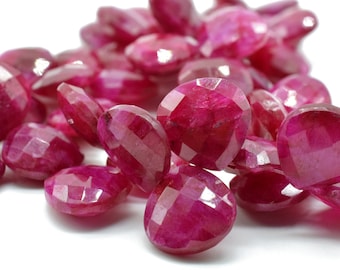 Finest Quality AAA Quality Ruby Faceted 14mm Heart Shape Briolettes,Ruby briolettes for making jewelry,Genuine Ruby Heart Shape beads,ruby
