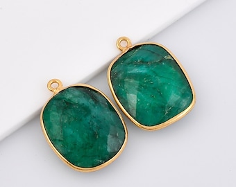 Emerald Bezel,charms,connector,pendant,15x20Rectangle Shape Gold Plated bezel,Beautiful Emerald Bezel,jewelry making charm,Gold Plated Bezel