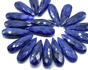 Blue Sapphire Long drop 10x30mm Briolettes,Sapphire Briolette,Tear Drop Briolettes,jewelry supplies,Sapphire drops,Sapphire jewelry beads