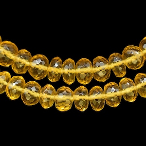 Natural Citrine Quartz Faceted Rondelle Beads, AAA Quality Citrine Faceted Rondelle Beads, 6&quot; Citrine Quartz Strands, Quartz Wholesale Beads