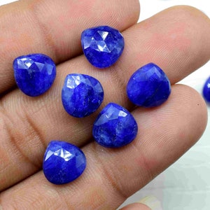 Blue Sapphire AAA Quality Faceted 10mm Heart Shape Briolettes,Blue Sapphire Faceted Heart Shape Beads Briolette,Jewelry Making Supplies,Gift