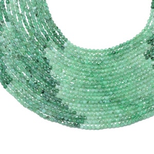 Natural Emerald Faceted 2mm Rondelle Beads,Gemstone Beads Strand,Emerald Shaded Beads,Micro faceted beads,Emerald Beads Strand Jewelry Gift