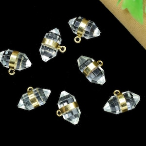 Tiny Gemstone Point Pencil Pendant,Pencil Connector,Pendants For Earring and Necklace,Crystal Quartz Point Pendant,healing crystal pendant