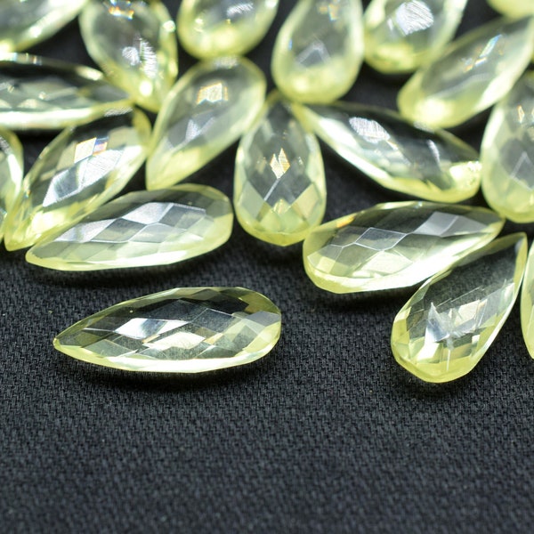 Lemon Quartz 8X20mm Faceted Teardrop Beads,Lemon Quartz Faceted  Briolettes,Lemon Faceted Beads,jewelry making Beads,Lemon Beads Briolettes