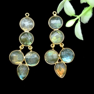 Natural Stone Pendant Connectors,Gemstone Craft Supply,Handmade Beads Jewelry,Statement Earrings,Components Earrings,Station Bezel Link,Gift