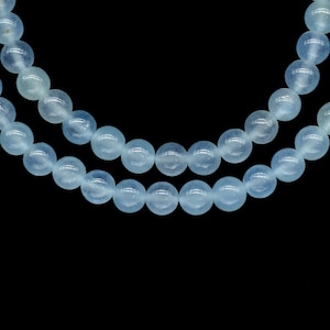 Blue Jade Smooth Gemstone 6mm To 7mm Round Shape Briolettes,Blue Jade Strands Jewelry,Light Blue Jade Gemstone 15 Inch Beads Strands Jewelry