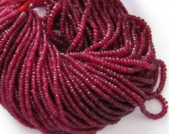 3mm-5.5mm Natural Ruby Red Spinel Smooth Rondelle Beads 19.2 inch Strand -   France