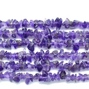 Amethyst Chip Beads Strand,Genuine Natural Purple Amethyst Loose Beads Grade AA Pebble Chips Shape,Amethyst chips pebble loose gemstones