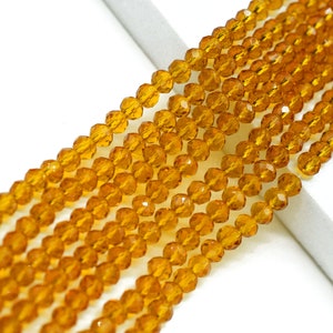 Citrine Quartz Faceted Beads/Loose Gesmstone Beads/Yellow Beads/Jewelry Making Beads/Rondelle Beads Citrine quartz Beads Strand/Beds Faceted image 2