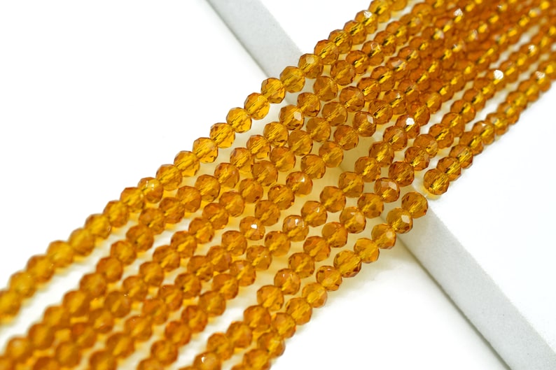 Citrine Quartz Faceted Beads/Loose Gesmstone Beads/Yellow Beads/Jewelry Making Beads/Rondelle Beads Citrine quartz Beads Strand/Beds Faceted image 2