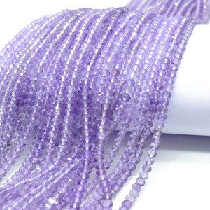 Amethyst Faceted Rondelle Beads,Natural Semi Precious Gemstone Beads,Jewelry Making supply,3mm Rondelle Beads,Amethyst Beads,purple beads image 2