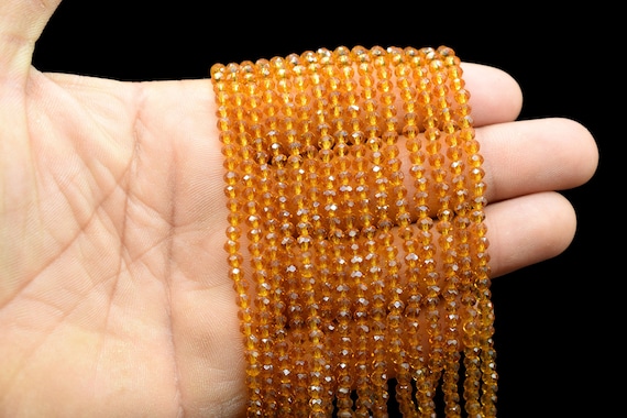 Citrine Quartz Faceted Beads/Loose Gesmstone Beads/Yellow Beads/Jewelry Making Beads/Rondelle Beads Citrine quartz Beads Strand/Beds Faceted