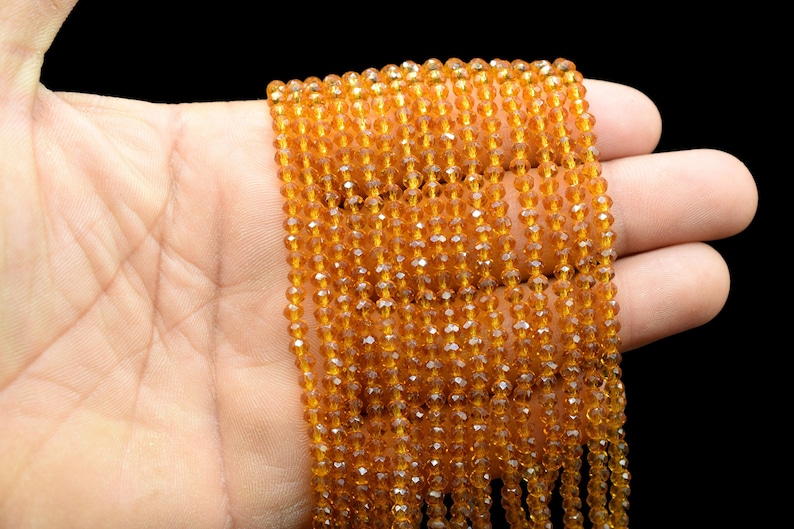 Citrine Quartz Faceted Beads/Loose Gesmstone Beads/Yellow Beads/Jewelry Making Beads/Rondelle Beads Citrine quartz Beads Strand/Beds Faceted image 1