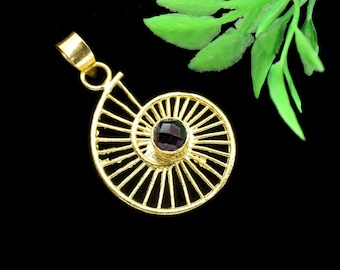 Vintage Amethyst pendant,methyst pendant Round SHAPE,Oval Amethyst Pendant,Vintage Amethyst Pendant,February Birthstone,Vintage Gold Pendant